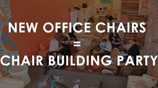 New office chairs = chair building party @ Gavin Advertising