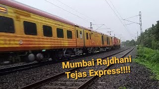 1st day 1st show !! Mumbai New Delhi Rajdhani Express, New Tejas Rakes , Maiden Run & Heavy Rains !!