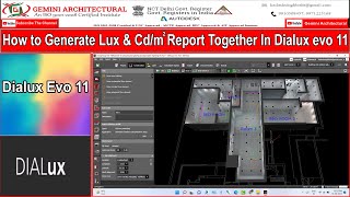 How to Generate Lux & Cd/m2 Report Together in Dialux Evo 11(Gemini Architectural)