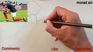 Mbappe drawing / How to draw Kylian Mbappe with a pencil