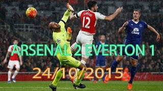 ARSENAL 2 EVERTON 1  24/10/2015 | GIROUD, KOSCIELNY AND BARKLEY SCORE GOALS