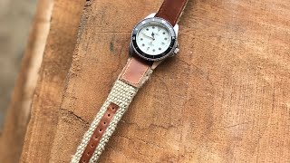 I Made a Leather Nato watch strap from a broken Webbing Sling l littleSamSaigon