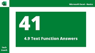 Text Function Answers in Excel | Text functions Practice Exercise Excel Solution