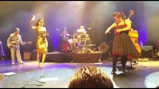 Imelda May dances with Limerick woman Maura Ryan