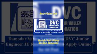 Damodar Valley Corporation DVC Junior Engineer Recruitment 2024 Apply Online for 64 Post #dvc #jobs