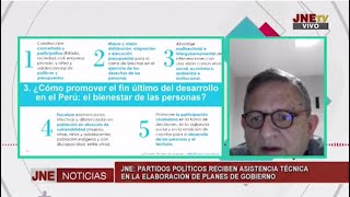 JNE capacita en elaboración de planes de gobierno a organizaciones políticas