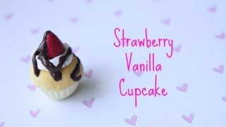 Strawberry Vanilla Cupcake Polymer Clay