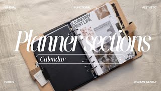 Planner sections flip, a closer look: CALENDAR - Minimal, Functional & Aesthetic setup