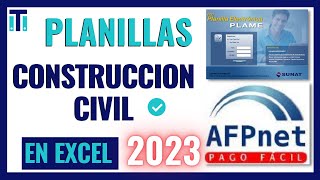 Planilla de remuneración de CONTRUCCION CIVIL 2023 | Todo en Excel