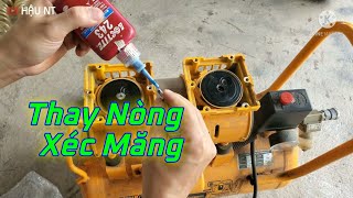 Thay xéc măng, nòng máy nén khí không dầu 0.8 hp_[Review & Sửa Chữa]