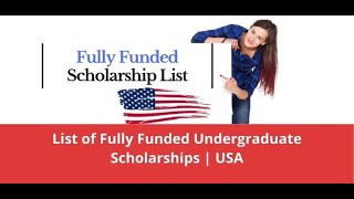 List of the Scholarships from USA