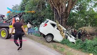 Dua Kendaraan ini Adu Banteng di Ruas Pantura Pamanukan Subang Jabar.