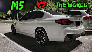 BMW F90 M5 VS Procharged Mustang 5.0, Big Turbo 335i, Hybrid Turbo Q60, Hayabusa, M3, & More!