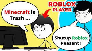 When a ROBLOX Gamer plays Minecraft | Minecraft vs Roblox