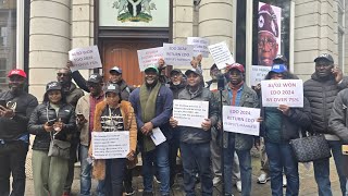 Edo Election: Citizens Protest Outside the Nigerian High Commission UK, Over Alleged Stolen Mandate