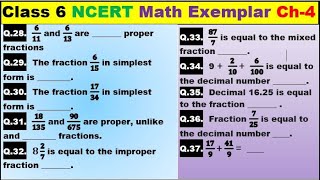 Class 6 Math Ch-4 Q 28 to 37 Math NCERT Exemplar Solution|MATH|NCERT|Fractions and Decimals|CBSE|Ch4