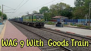 WAG 9 E Loco With Goods Train Departure Chandauli Railways Station | Goods Train