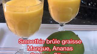 Smoothie Brûle Graisse mangue ananas عصير مانكو اناناس منعش حارق الدهون