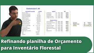 Refinando orçamento para Inventário Florestal