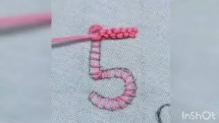 number  5 ka beautiful  logo design  easy and unique  stitch