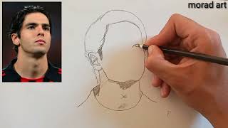 Kaka Drawing / How to draw Kaka's face with a pencil in an easy way