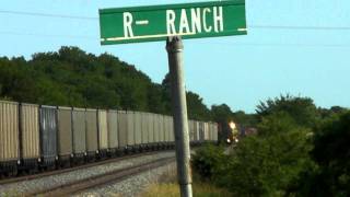 BNSF 6039 detour coal train meets the KCS M-DASH at Copeville, Tx. 06/28/2011 ©