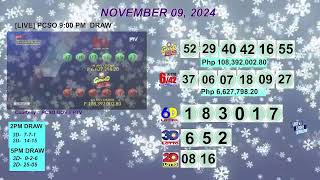 [LIVE] PCSO 9:00 PM DRAW - NOVEMBER 09, 2024 LOTTO RESULTS