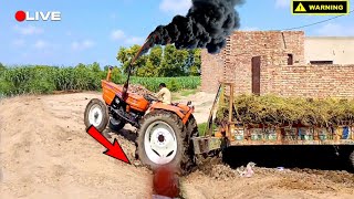 Alghazi tractor Live accident Riscky style Crossing #tractorvideo