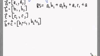 MCV4U - 7.4 Dot Product of Two Algebraic Vectors