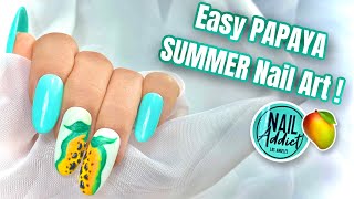 How to do EASY SUMMER Nail Art ⁉️🥭 | KMF Nails Design