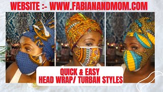 EASIEST HEAD WRAP/TURBAN TUTORIAL IN 5 MINS Beginner-Friendly Head wrap Tutorial || Easy-To-Follow