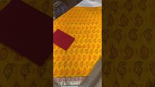 Cotton Gujarati work Bandhej dupatta unstitched dress material.  -#Ethnicbffs