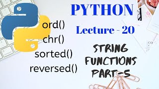 Functions for String class in PYTHON Part-5 | Lecture - 20