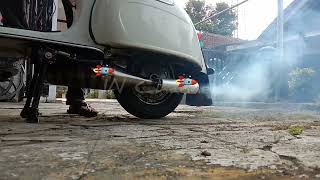 knalpot vespa Tune Up FFA, spek mesin blok lubang 5 172cc pwk 30 vforce magnet mio cdi f1z