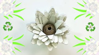 Świetny pomysł, jak z dwóch rolek po papierze zrobić fajny kwiatek💮Recykling rolek po papierze♻️DIY