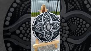 Easy and Simple Dot Mandala Painting #monochromatic #dot #hamd #mandala #coaster