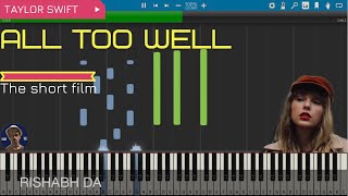 All Too Well Piano Tutorial ( With MIDI ) | Taylor Swift ( Taylor's Version) | Rishabh DA