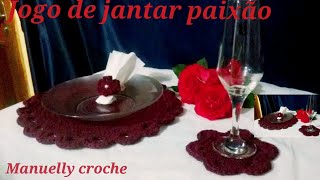 sousplat em croche jogo de jantar paixão#amocroche