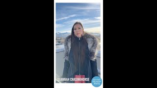 Quannah Chasinghorse urges you to Get Out The Native Vote!