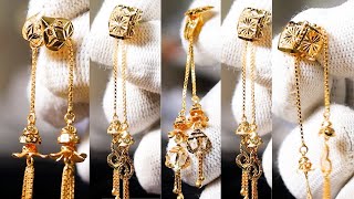 sui dhaga earrings gold // New Light Weight Gold Sui Dhaga With Price