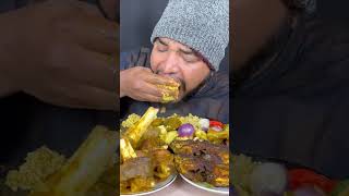 Mutton Liver Curry and mutton fat curry with rice eating show