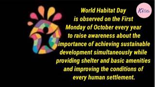 World HABITAT day celebrated on first Monday of October