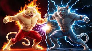 Epic Superpower Battle 🤯😻😺🐾 #cat #kitten #aicat #ai #cutecat #cute #catlover #cartoon