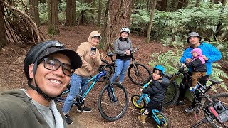 Biking in Redwoods Rotorua with Family