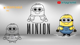 How to Draw 😗 Cute MINION 😗Step By Step from Despicable Me #trending #viral #youtuber #kids