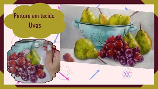 Uvas Pintura em tecido