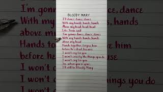 Bloody Mary #lyrics #lyricssong #handwriting