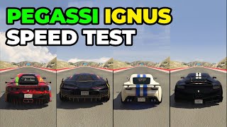 PEGASSI IGNUS Vs Pariah Vs Itali GTO Vs Itali RSX - Speed Test - GTA 5 Online The Contract