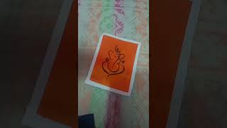 Ganesh drawing with poster colour