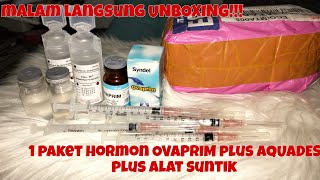 ALHAMDULILAH!!! KIRIMAN SUDAH DATANG, 1 PAKET HORMON OVAPRIM BONUS AQUADES/ALAT SUNTIK